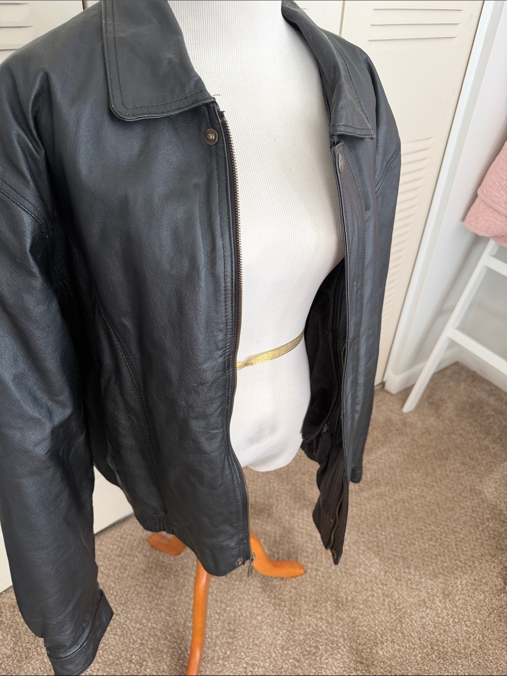 Classic Black Leather Jacket - Men